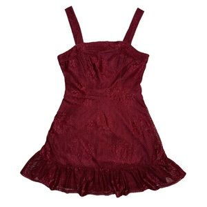 SPEECHLESS Nordstrom Maroon Lace Fit & Flare Mini Dress Juniors M